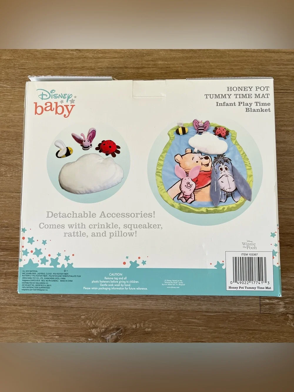 NIB Disney Baby Winnie The Pooh Honey Pot Tummy Time Mat and Accessories